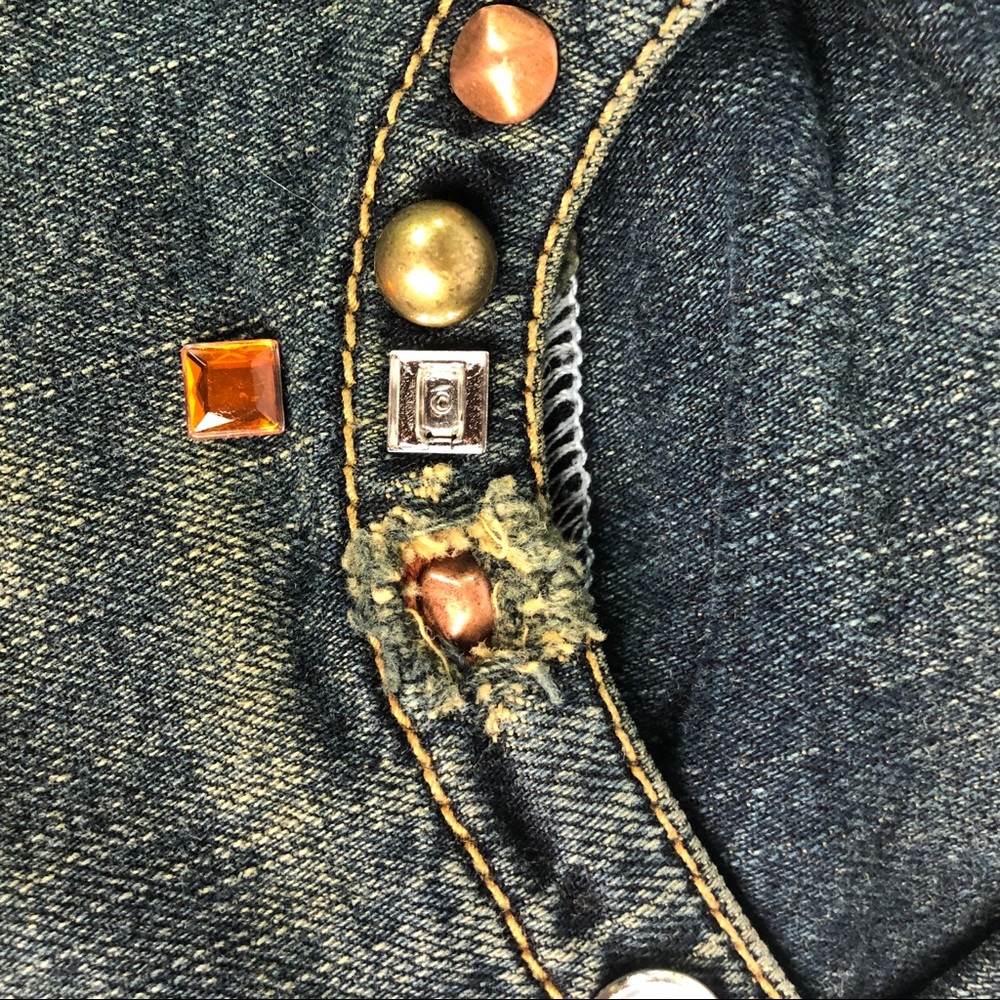Di.A Distressed Embellished Dark Wash Jeans - Picture 8 of 15